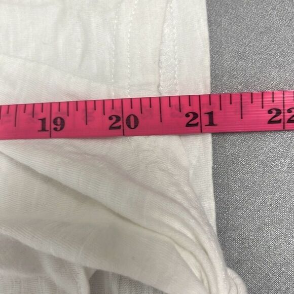 LaMarque Pullover Crewneck TShirt Cream Short Sleeve Scoop Neck Tie Front XS - Picture 9 of 9